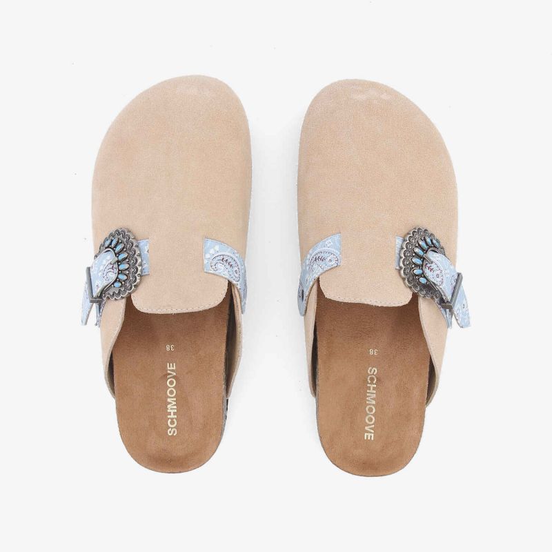 PALOMA CLOG W - SUEDE/WEST - BEIGE/BLEU